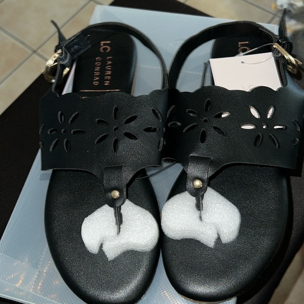 LC Lauren Conrad Jarrah Women's Floral Thong Sling Back Sandals - Picture 2 of 9